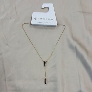 NWT Kendra Scott 14K over Brass Gold Necklace with Brown genuine stone Accents..